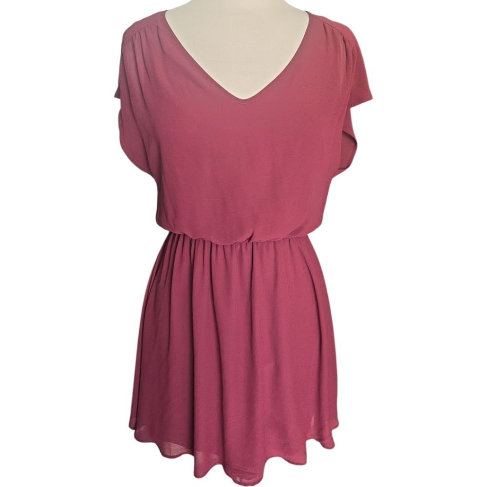 Lush Red Sundress V-neck Flutter Cap Sleeves